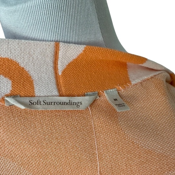 Soft Surroundings Color Burst Bold Floral Longline Open Front Cardigan Sz Medium - Picture 8 of 9